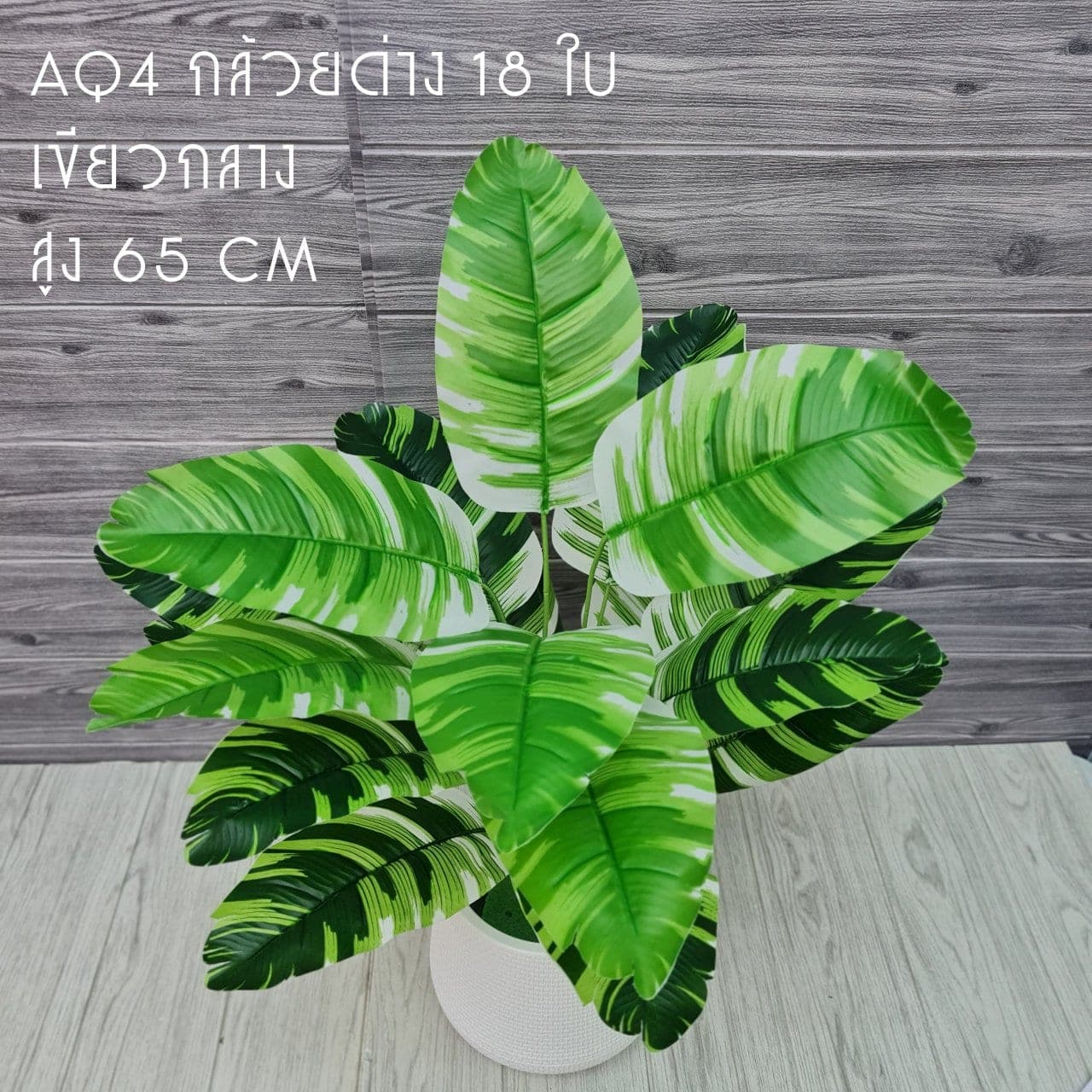 กล้วยด่าง 18ใบ (AQ4,5,6), Foliage (18 leaves) — leaf material that lends weight and texture along the rim of a vessel.