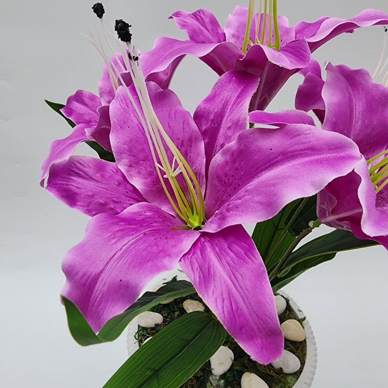 ลิลลี่ (MP20), Lily — arched petals and elongated stamens carve a sharp silhouette.