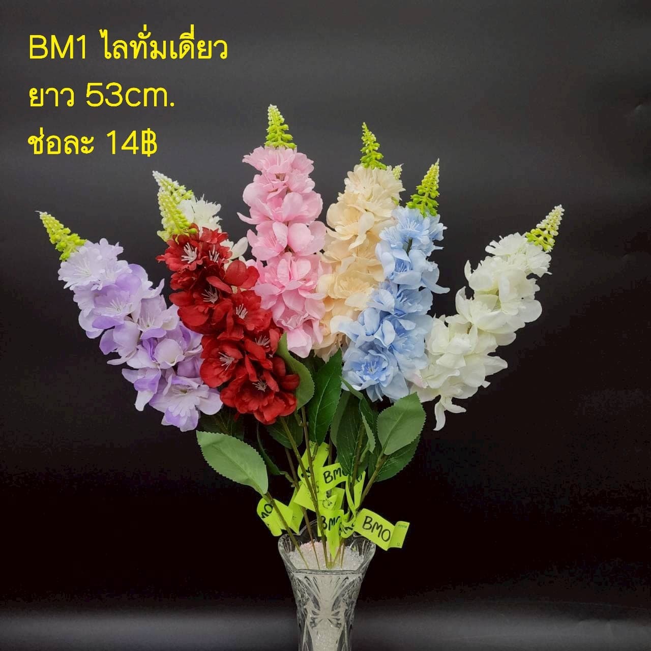 ไลทั่ม (BM01), Sculptural single stem — a tall stem with a defined silhouette built to anchor a tall vessel.